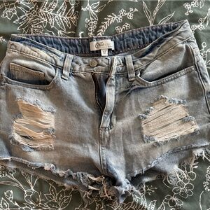 Cello Kids Distressed Blue Denim Shorts